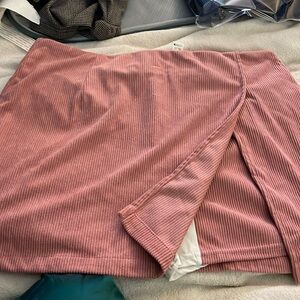 Rose colored corduroy skort